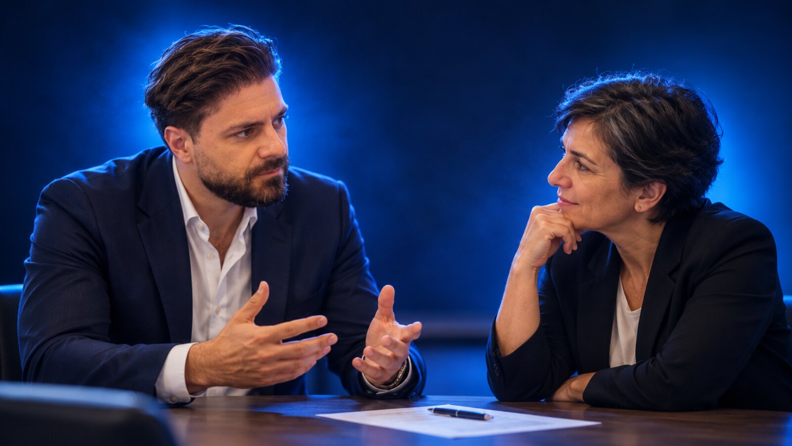 Francesco Caruccio di VELOCIA a colloquio con la titolare dell'azienda