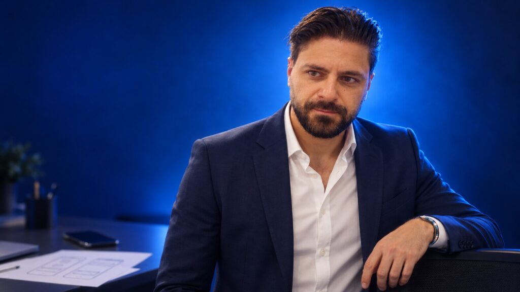 Francesco Caruccio di VELOCIA nel posto di lavoro della responsabile operativa