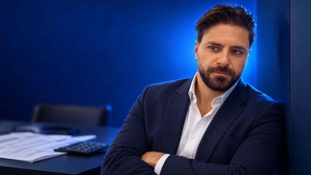 Francesco Caruccio di VELOCIA nel posto di lavoro del responsabile amministrativo