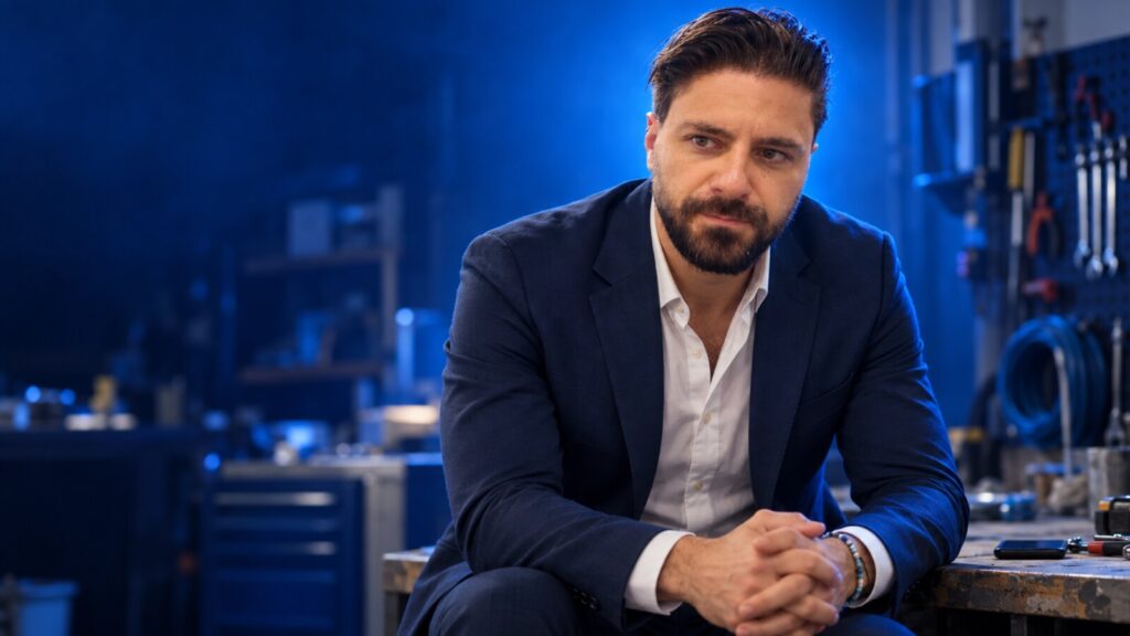 Francesco Caruccio di VELOCIA nel posto di lavoro di un impiantista